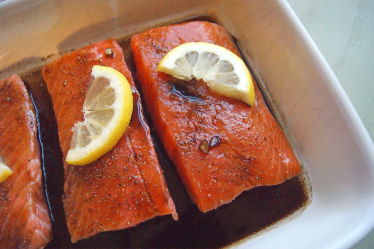 Balsamic glazed salmon is one of the easiest meals to make. Add a little honey in it to cut the tanginess of the balsamic vinegar.