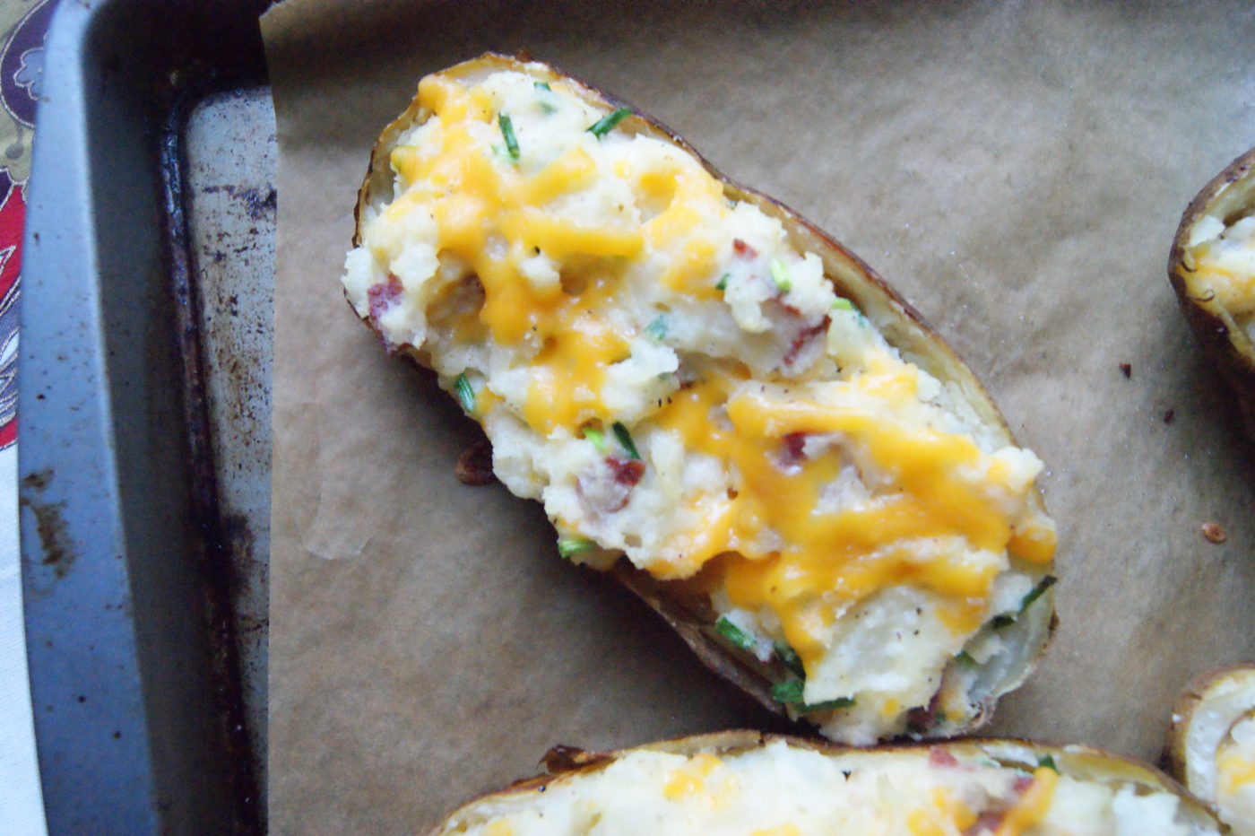 Twice baked potatoes.