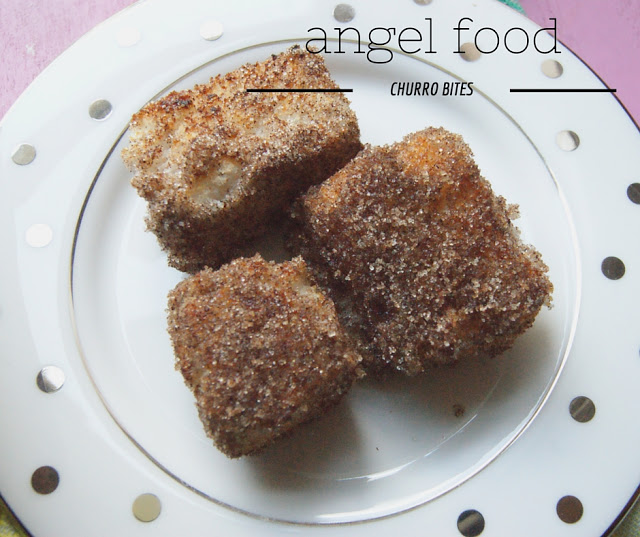 Angel food churro bites are an easy dessert that can be whipped up quickly for a party or dessert.