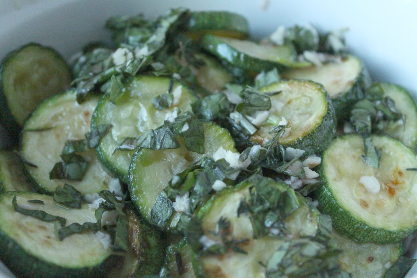 Garlic marinated zucchini - an easy side dish.