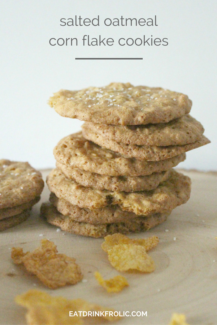 Salted oatmal Corn Flake cookies inspired by Sprinkles Bakery.