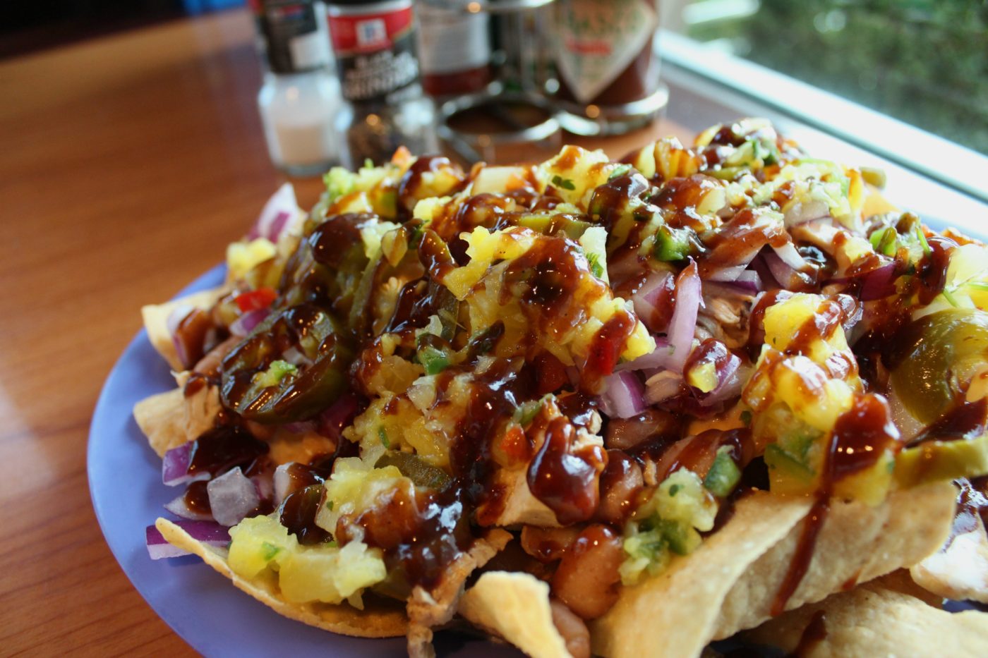 In my opinion, you can't ever go wrong with nachos. Especially ones from Mojo Burrito. The BBQ chicken ones are slathered in queso and BBQ sauce. They're mouthwatering.