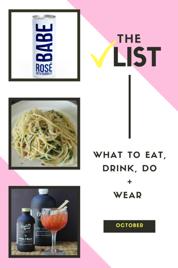 A list of things to try during the month of October. From a lemony pasta to a delicious addition to cocktails - I've got you covered!