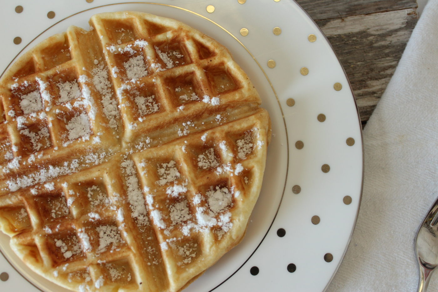 Homemade Belgian Waffles With Whipped Cream - Creme De La Crumb