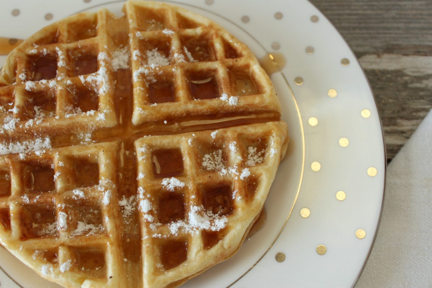 Homemade Belgian Waffles With Whipped Cream - Creme De La Crumb