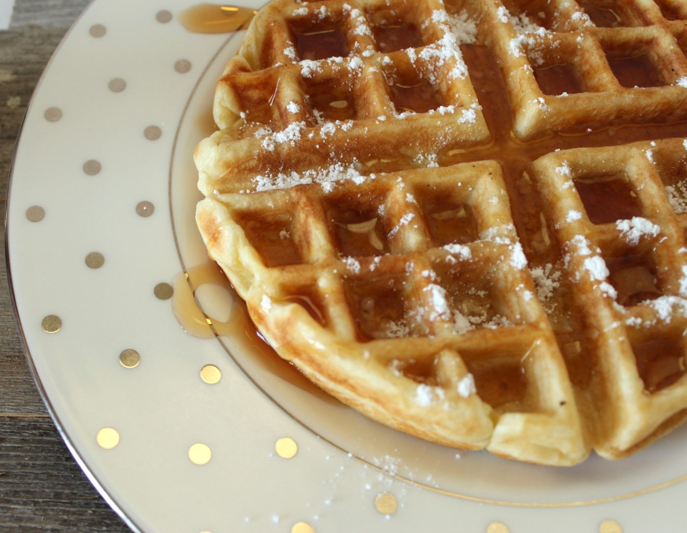 Homemade Belgian Waffles With Whipped Cream - Creme De La Crumb