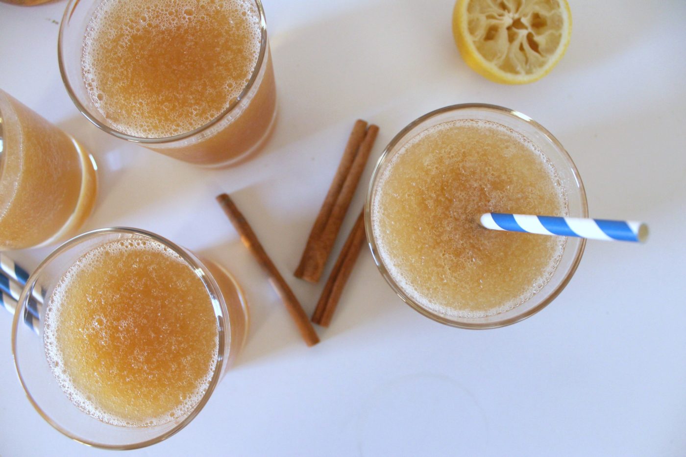 Boozy bourbon slushies are great in summer and fall but this one in particular is my favorite when the seasons start to change.