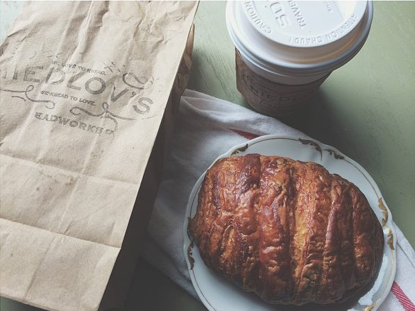 Desserts in Chattanooga. Chocolate croissant from Niedlov's Bakery.