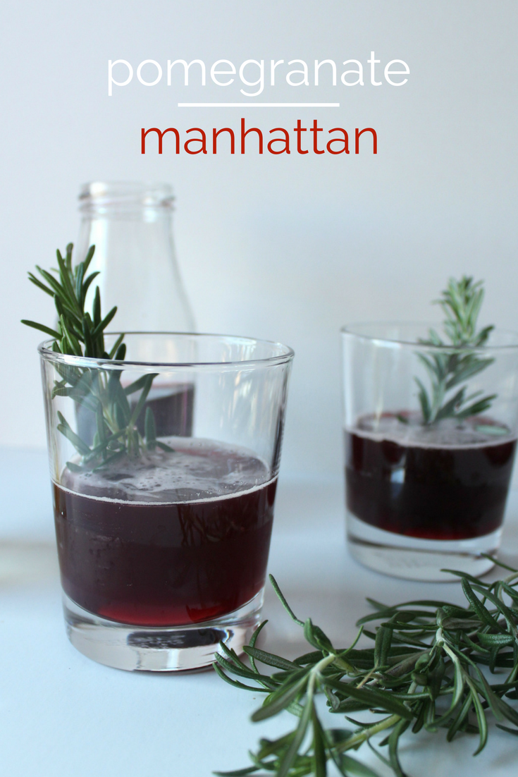 A twist on a classic cocktail: pomegranate Manhattan.