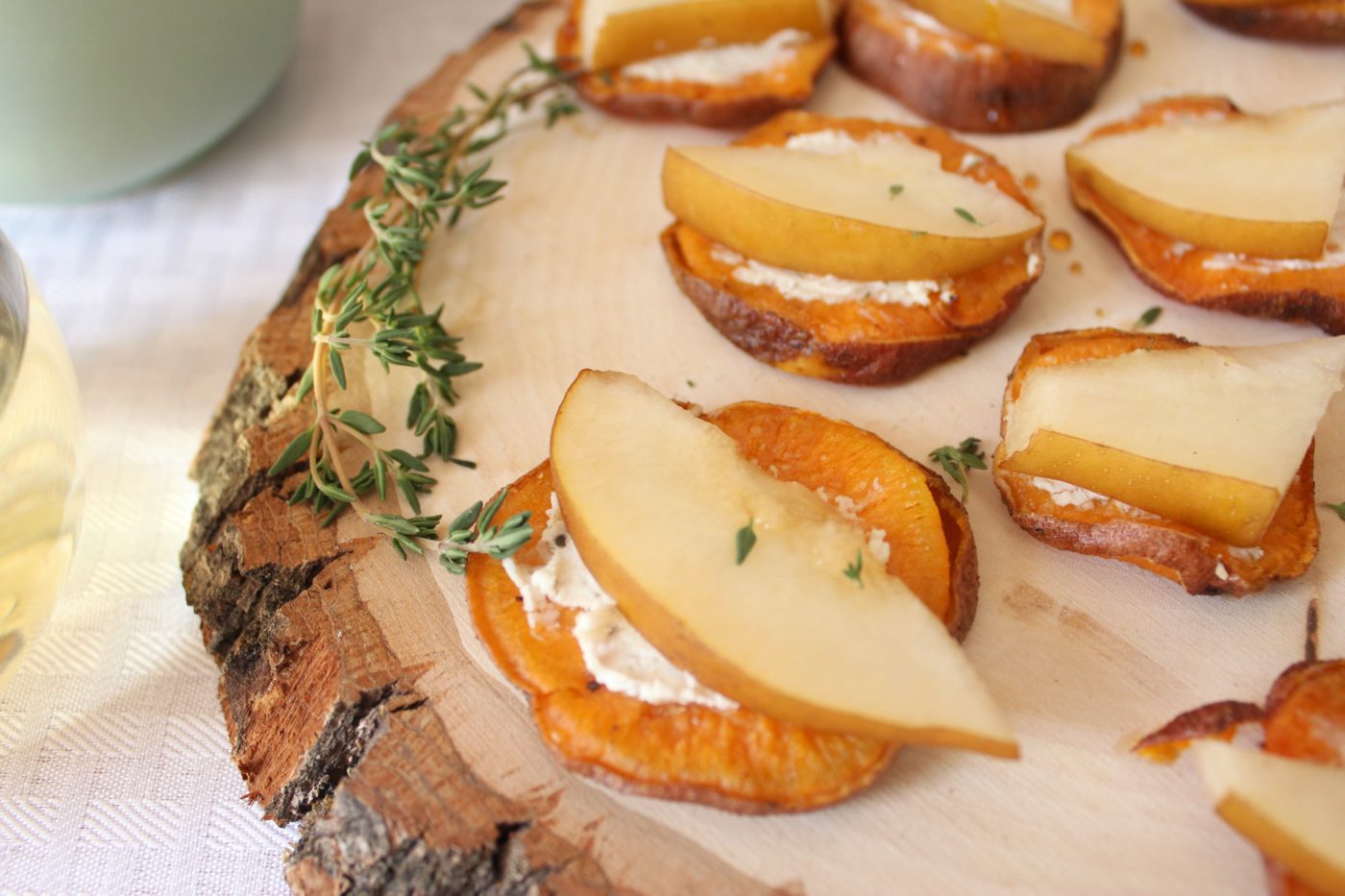 Sweet potato crostinis with Robert Mondavi Private Selection wine.