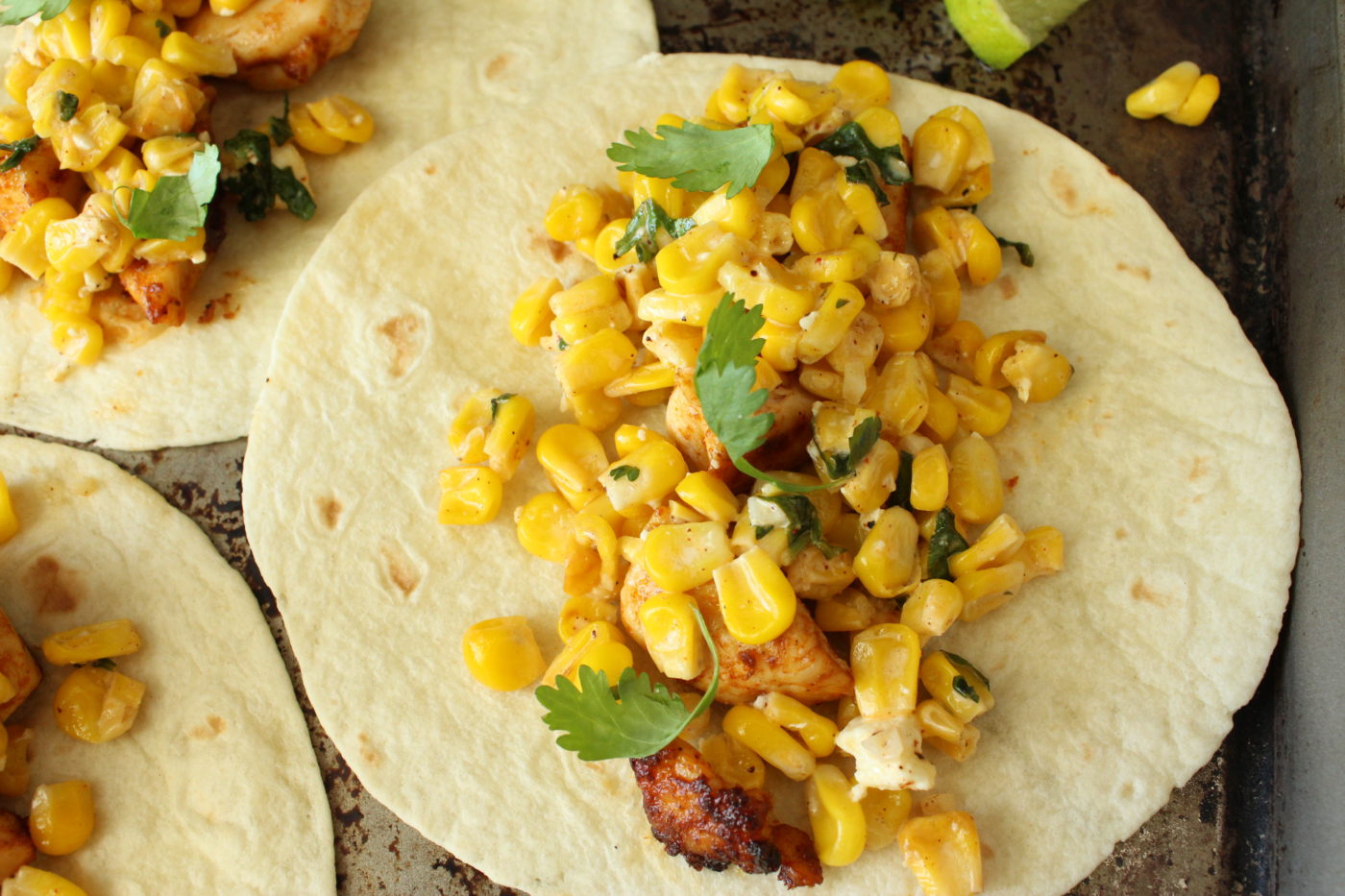 Mexican street corn tacos (with chicken) | Eat.Drink.Frolic.